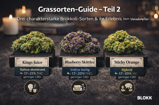Grassorten-Guide – Teil 2: Drei charakterstarke Brokkoli-Sorten & ihr Erlebnis beim Verdampfen